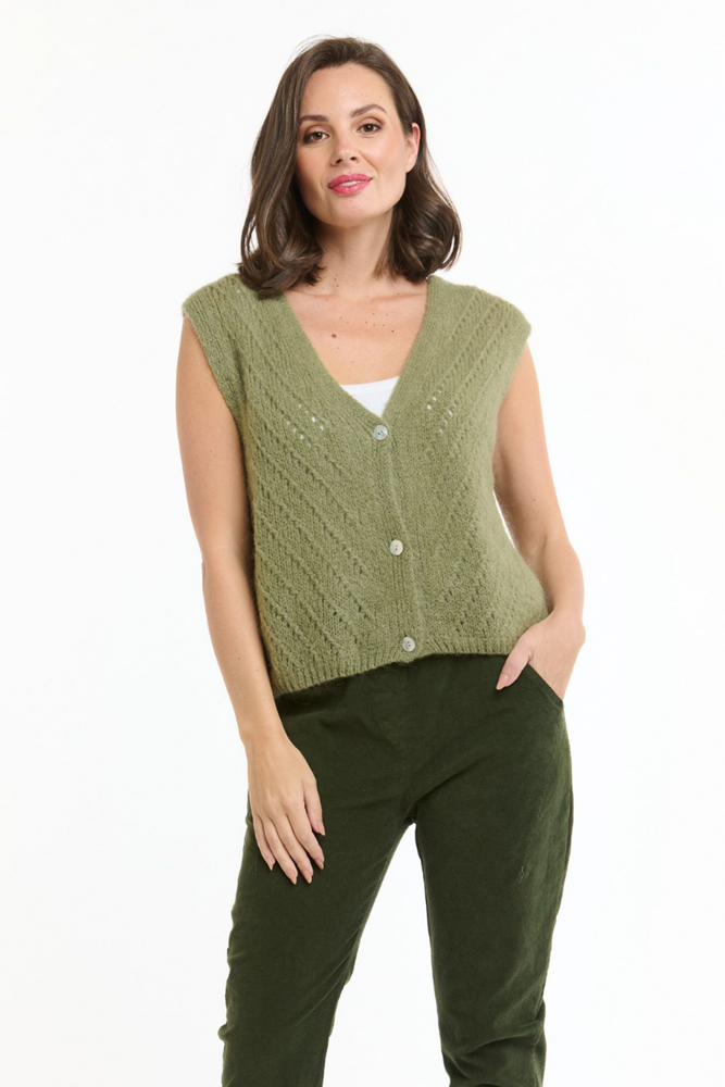 Shop Olive Green Sweater Vest - Origen Imports