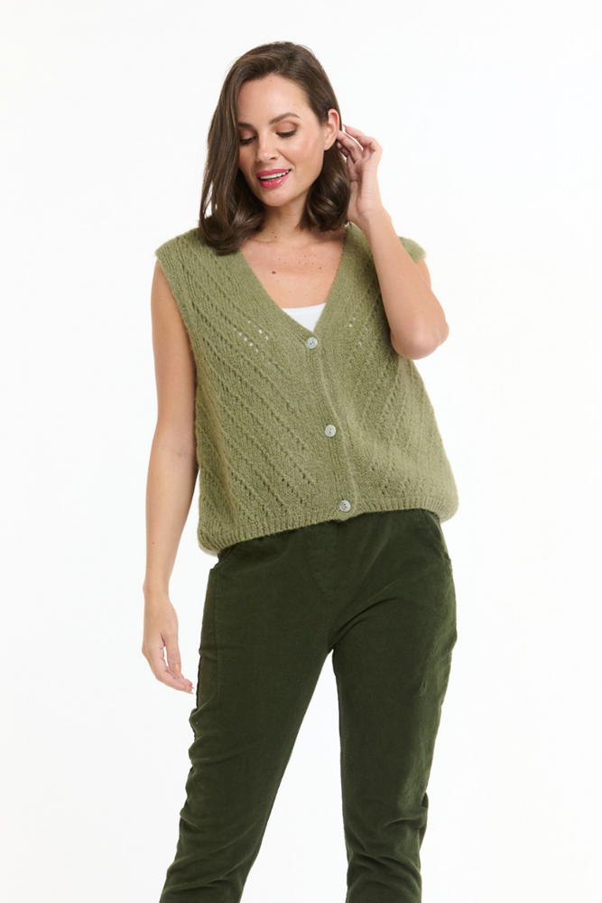Shop Olive Green Sweater Vest - Origen Imports