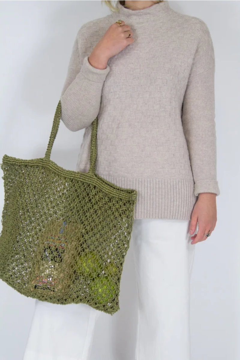 Shop Olive Jute String Shopper - Origen Imports