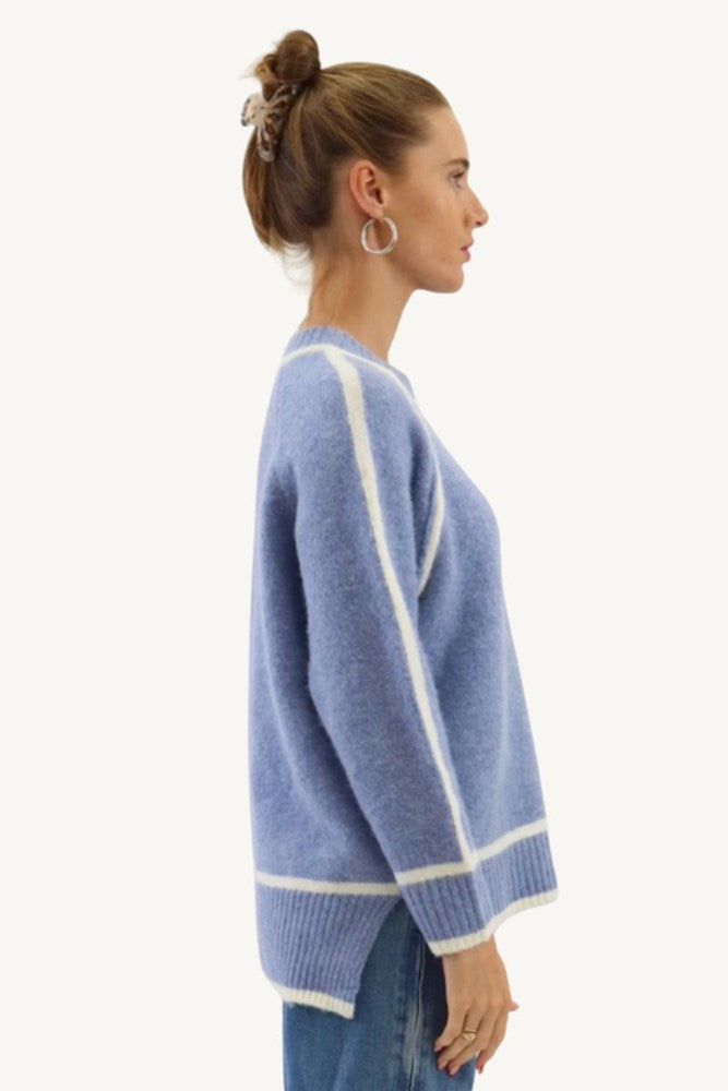 Oliver Wool Blend Jumper - Blue