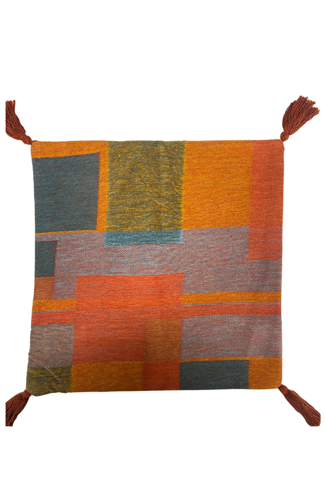 Orange Aztec Square Cushion (50 x 50 cm) By Origen Imports