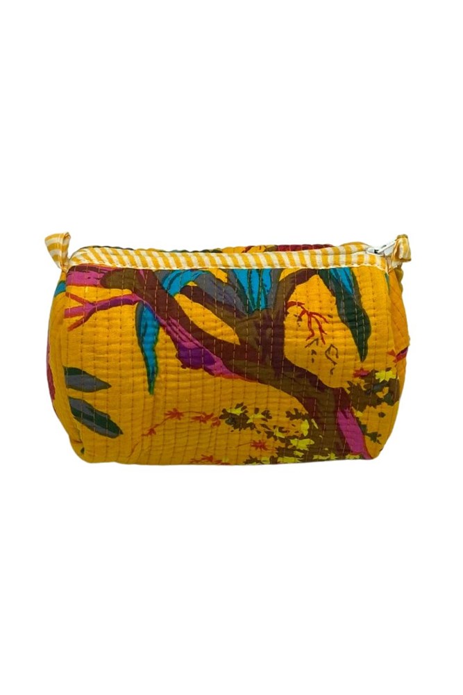 Cotton Quilted 3-Piece Travel Bag & Pouch Set