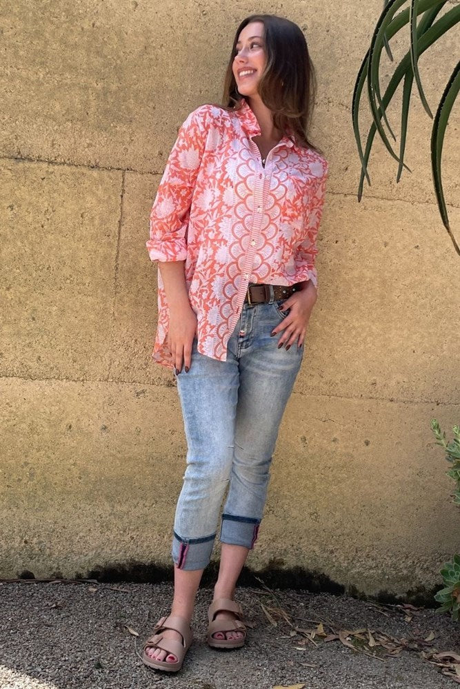 Orange Ziggy Boyfriend Shirt