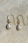 925 Sterling Silver Yellow Gold Pearl Earrings – 7x10mm