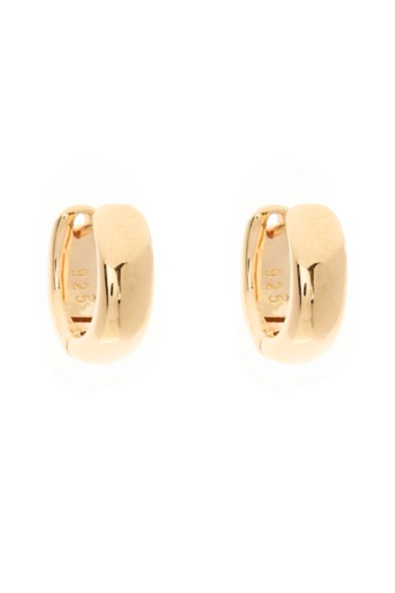 Shop Oval Huggie Gold Earrings by GA - Origen Imports