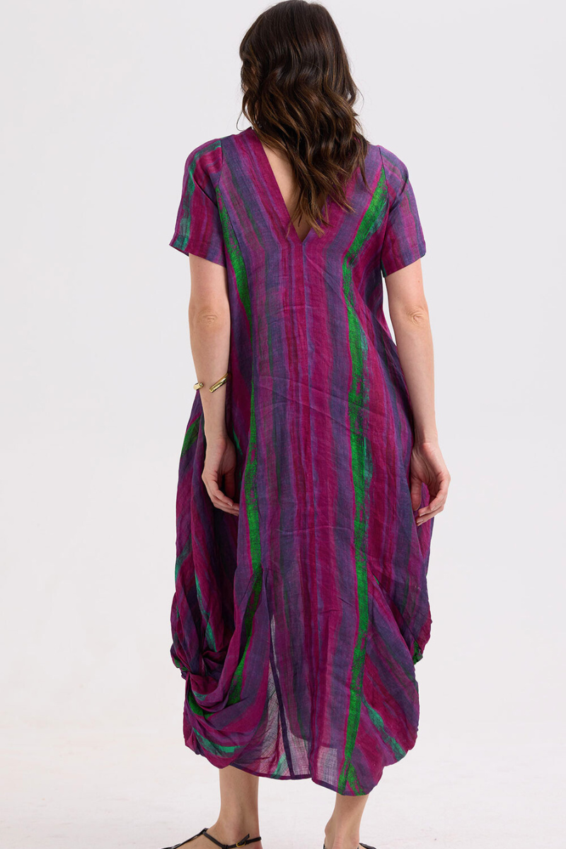 Shop Painted Linen Magenta Purple Dress By LD + Co - Origen Imports
