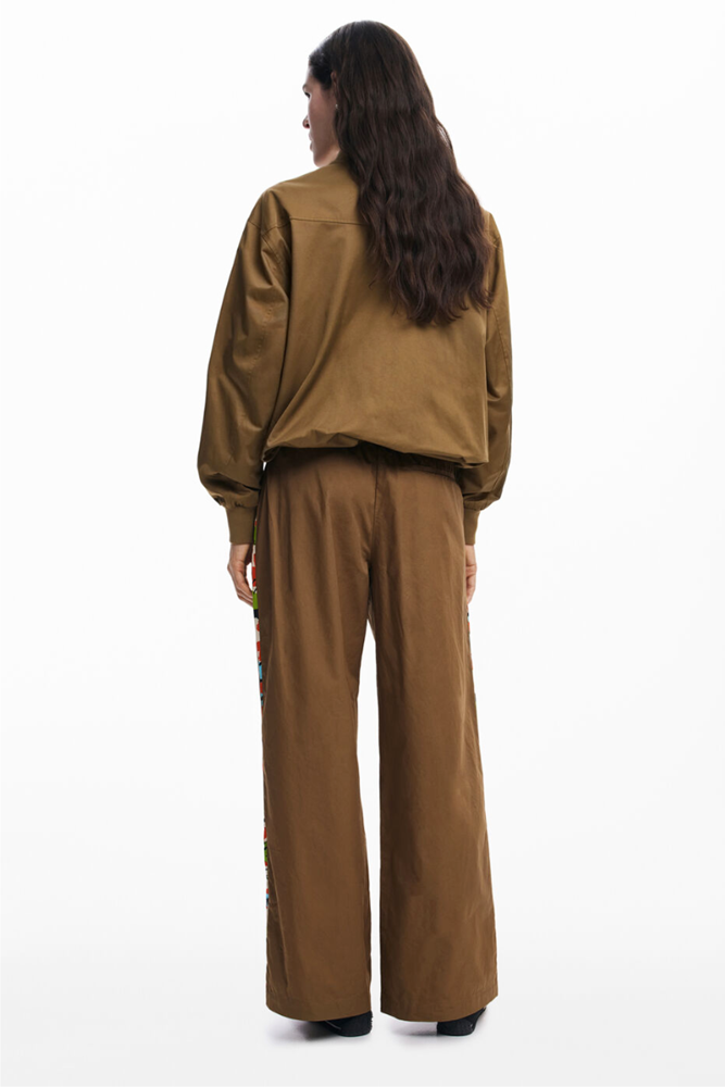 Shop Paisley Stripe Tan Bomber Jacket By Desigual - Origen Imports