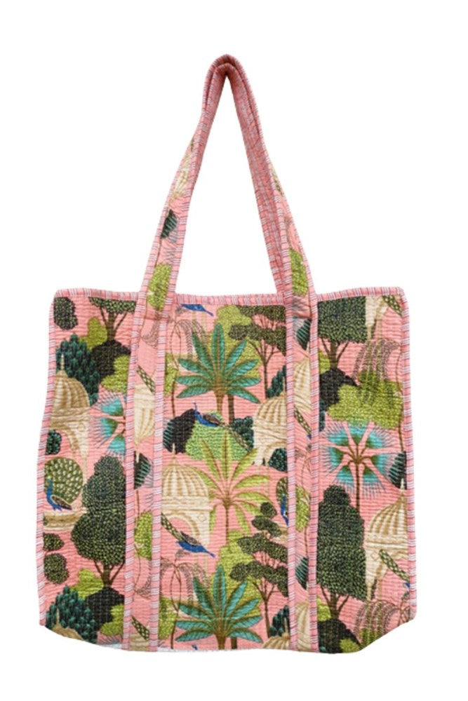 Cotton Reversible Tote by Origen - Jaipur Pink Peacock