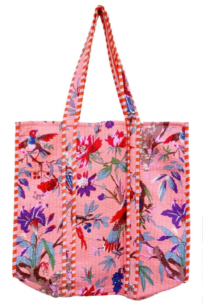 Cotton Reversible Tote by Origen - Pink Floral