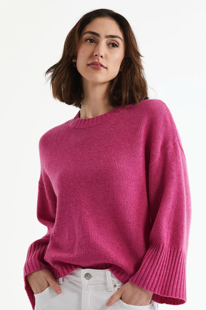 Shop Grape Wide Sleeve Crew Neck Knit  LD & Co - Origen Imports