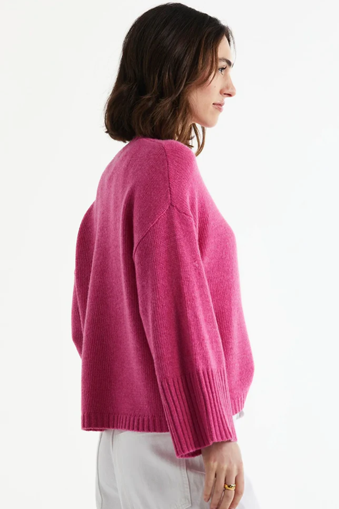 Shop Grape Wide Sleeve Crew Neck Knit  LD & Co - Origen Imports