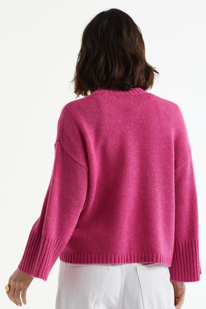 Shop Grape Wide Sleeve Crew Neck Knit  LD & Co - Origen Imports