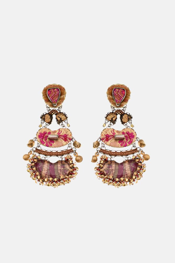 Plum Wine Statement Beaded Earrings Prunos by Ayala Bar