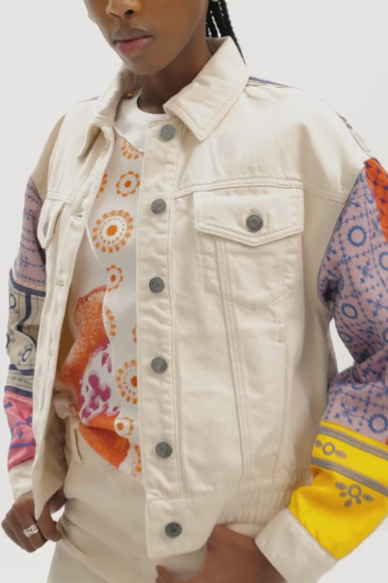 Short Embroidered Denim Jacket By Desigual