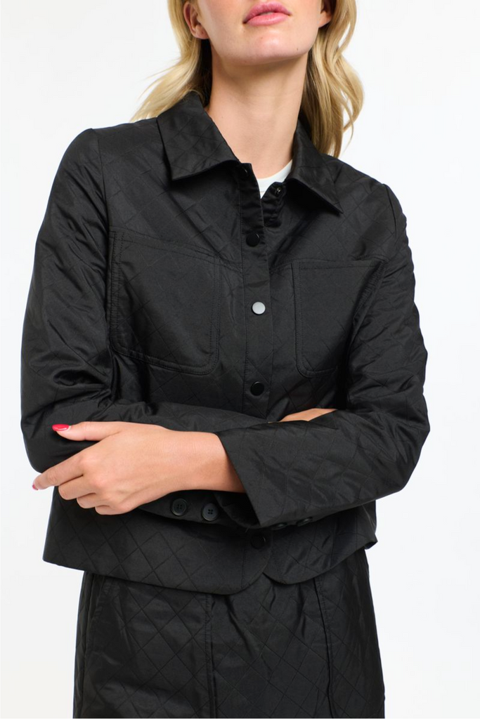 Shop Quilted Black Jacket By 365 Days - Origen Imports