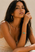 Solara Gold Open Double Stone Cuff Bangles
