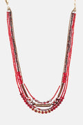 Red Beaded Miskwa Necklace