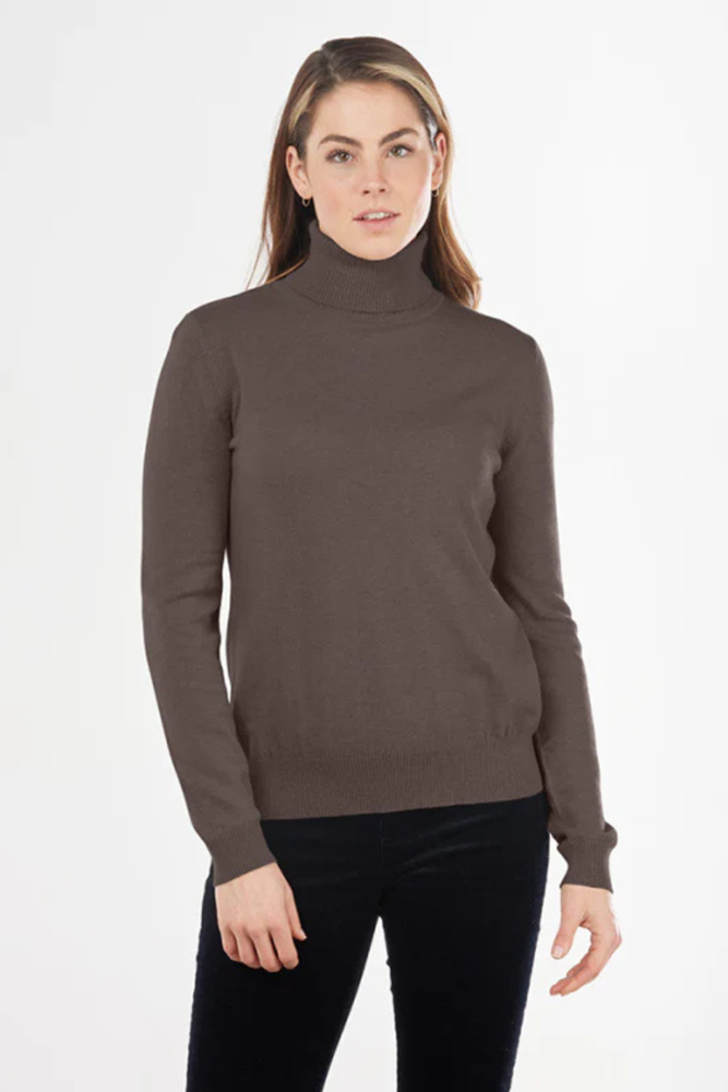 Shop Rosie Essential Coffee Roll Neck Pullover By Bridge & Lord - Origen Imports