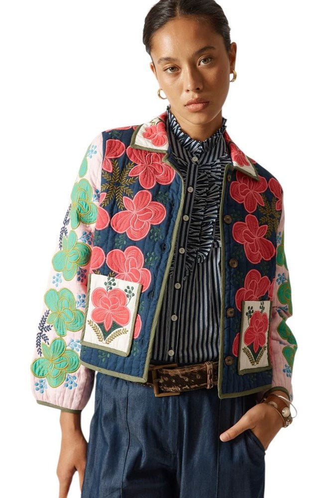 Folklore Jacket by Rubyyaya - Multi Print