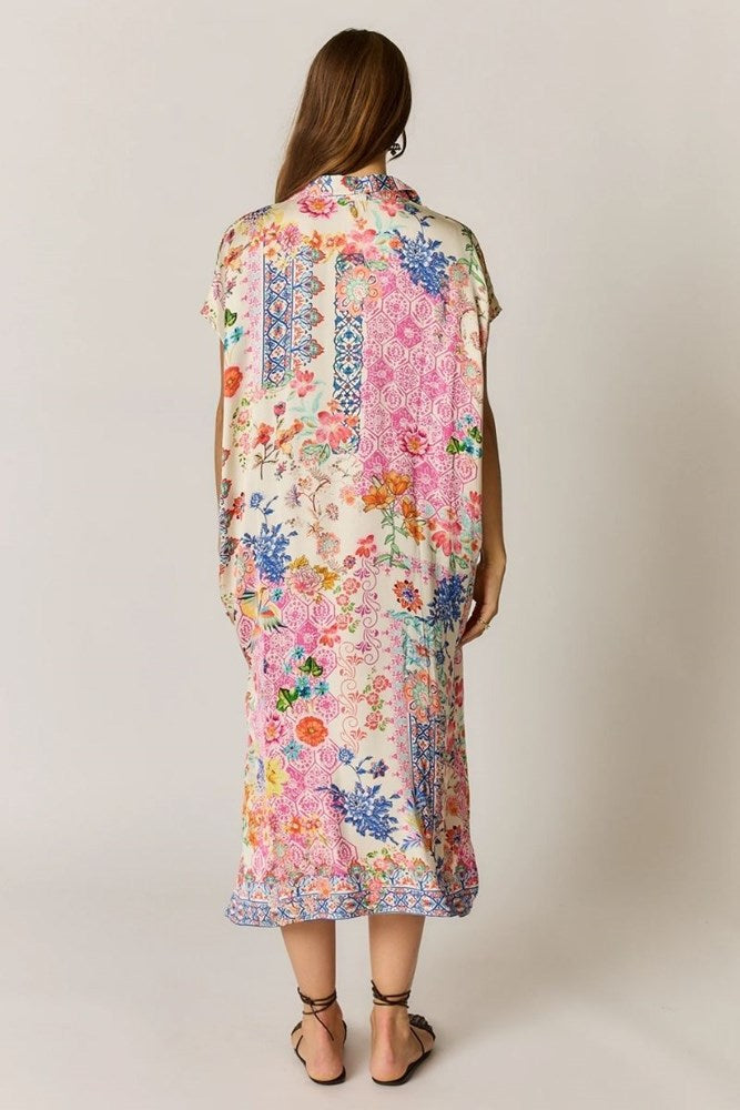 Rubyyaya Songbird Kaftan – White