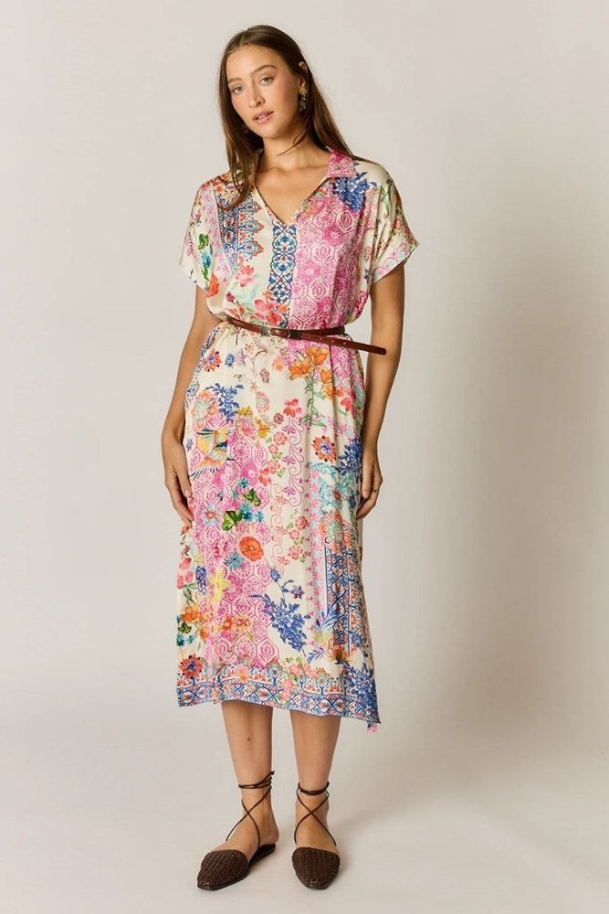 Rubyyaya Songbird Kaftan – White