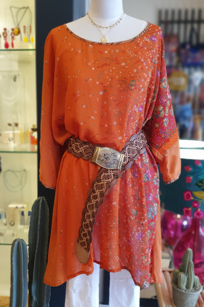 Shop Silk Round Neck Dress By Sarah Jane - Origen Imports