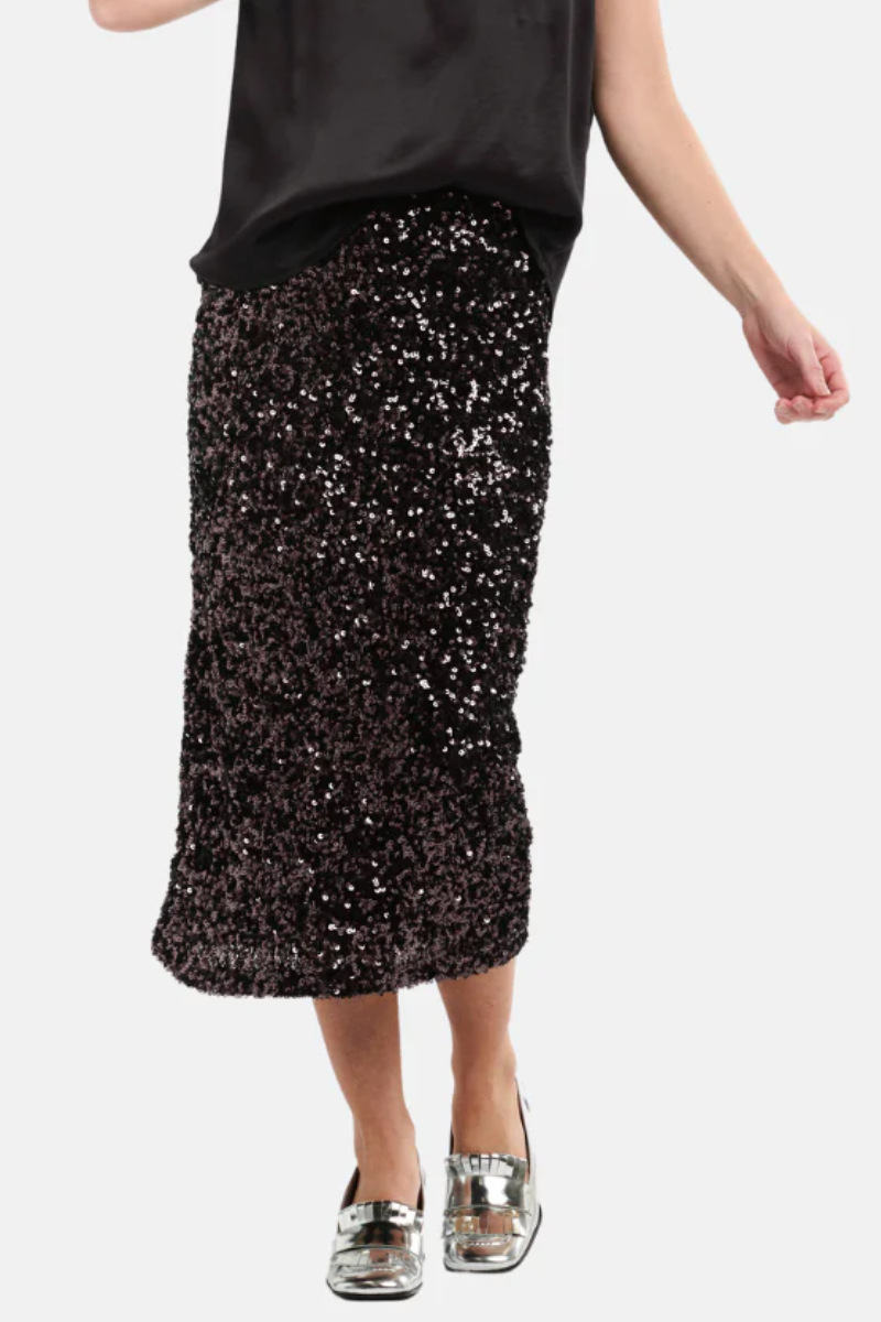 Shop Starlet Black Sequin Skirt by Italian Star - Origen Imports