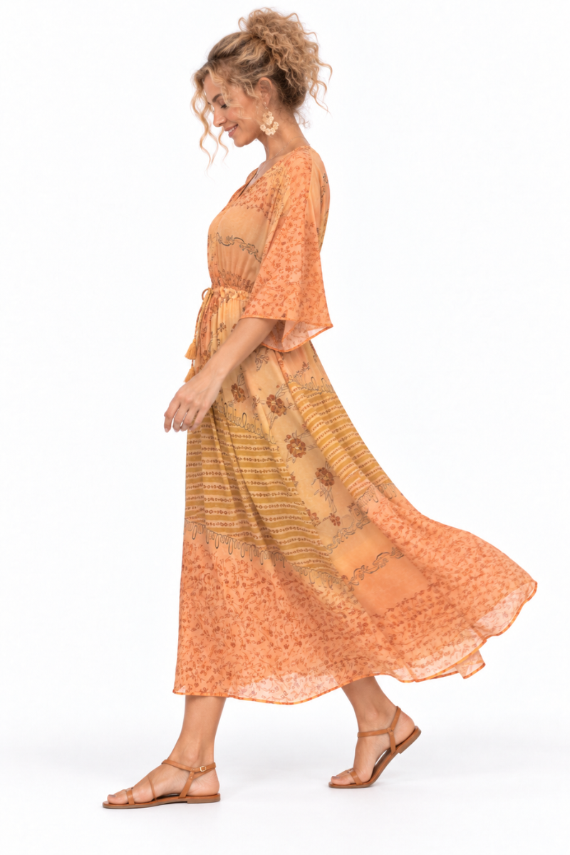 Silk Onoki Dress - Recycled vintage Sari