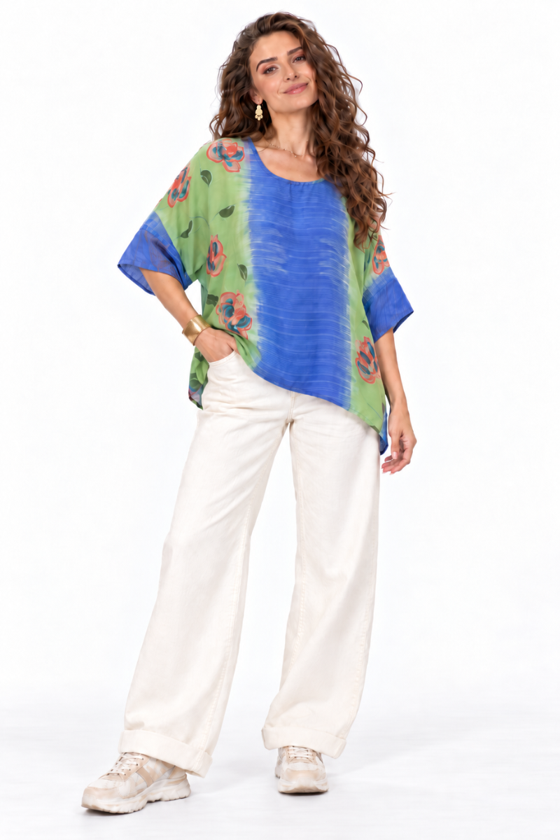 Silk Round Neck Top By Sarah Jane