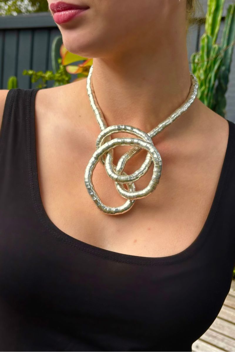Shop Silver Bendable Snake Necklace By Origen Imports - Origen Imports