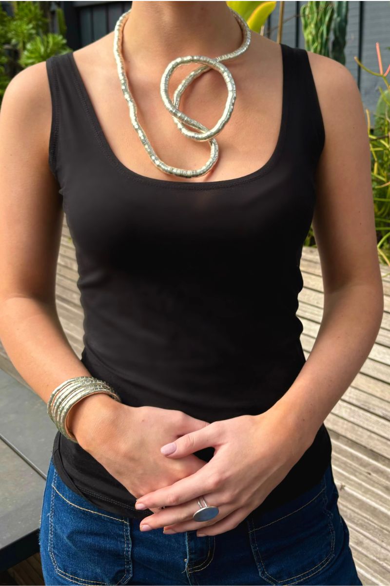 Shop Silver Bendable Snake Necklace By Origen Imports - Origen Imports