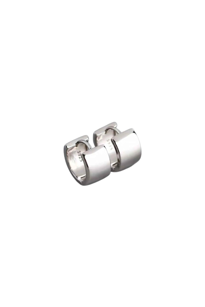 Shop Silver Chunky Statement Huggie Earrings By Susan Rose - Origen Imports