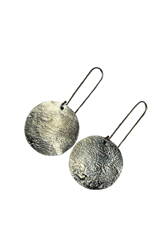 Shop Silver Disc Drop Earring - Origen Imports