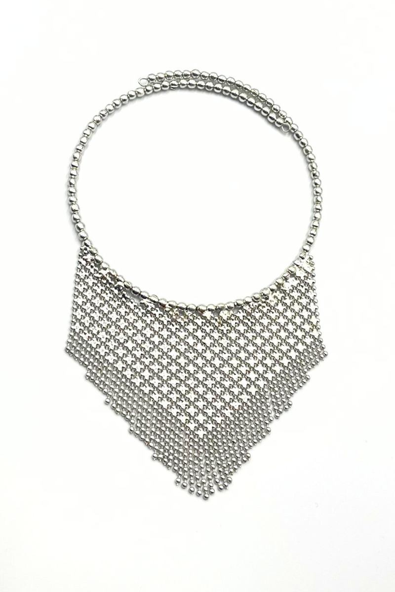 Shop Silver Fringe Choker Necklace By Origen - Origen Imports