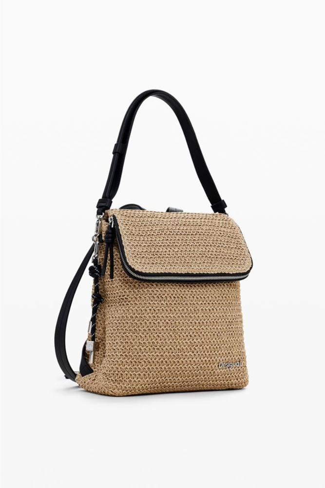 Shop Small Raffia Tan Backpack By Desigual - Origen Imports