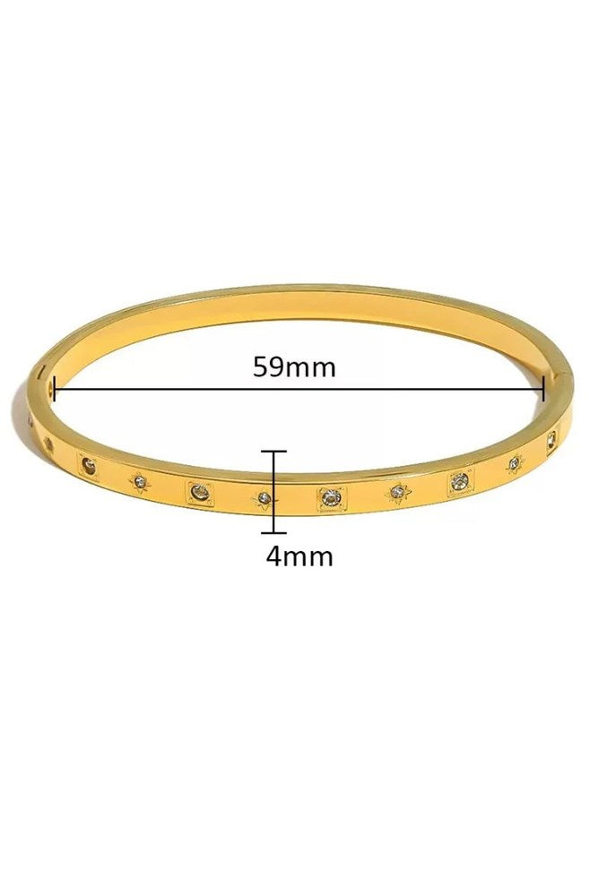 Stainless Steel CZ Twilight Bangle