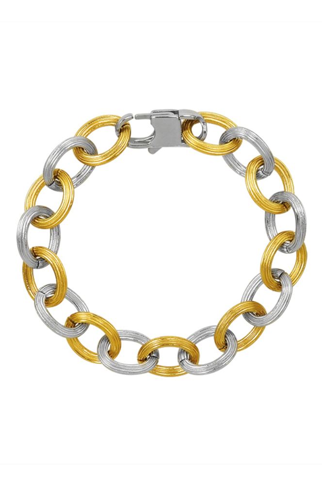 Gold & Silver Two Tone Open Link Bracelet
