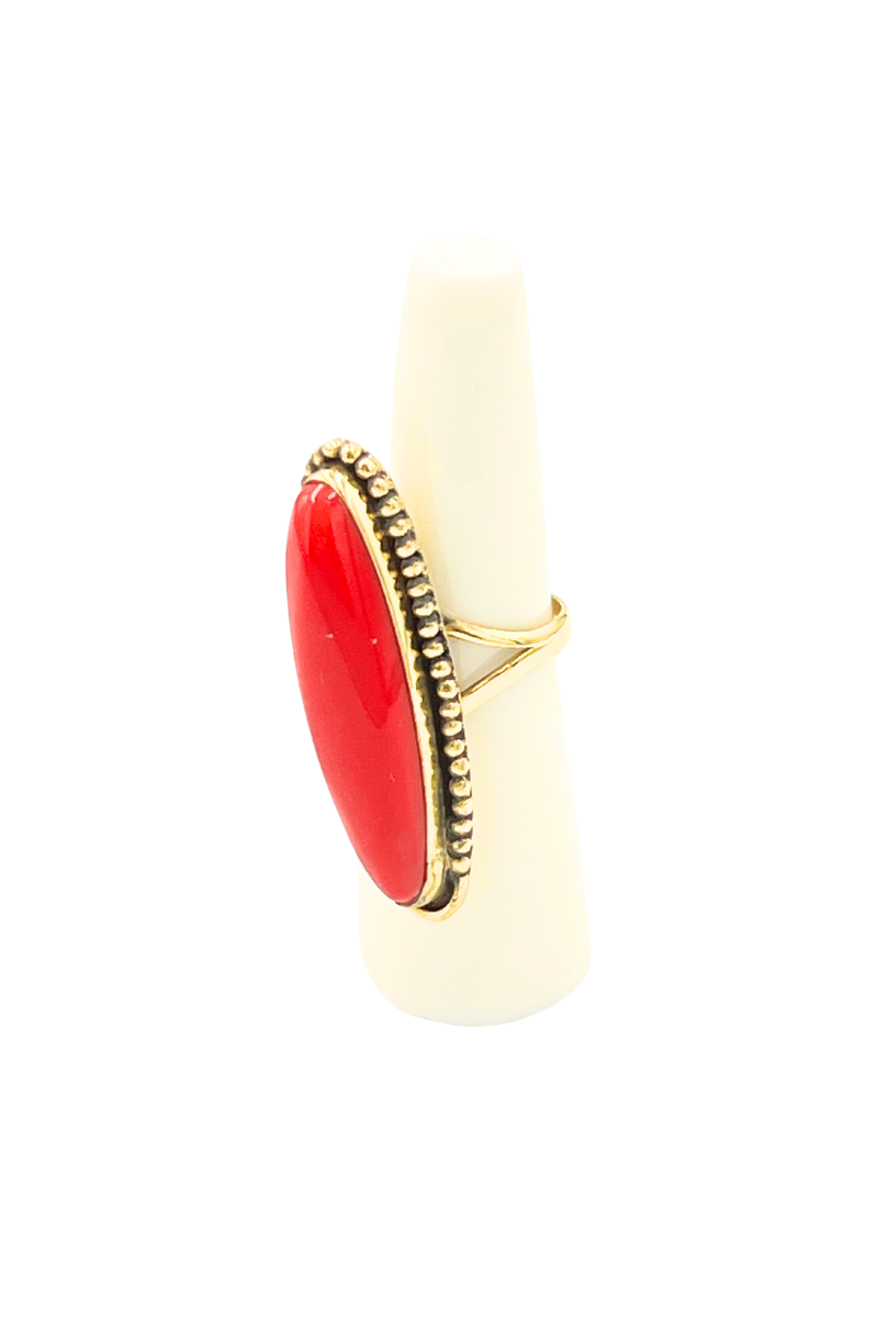 Shop Statement Style Malik Coral Gold Ring by Origen - Origen Imports