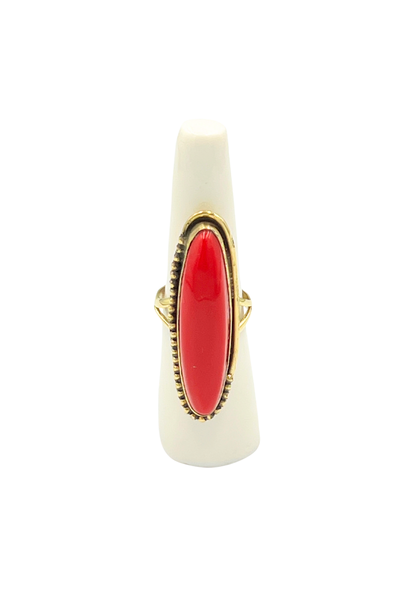 Shop Statement Style Malik Coral Gold Ring by Origen - Origen Imports