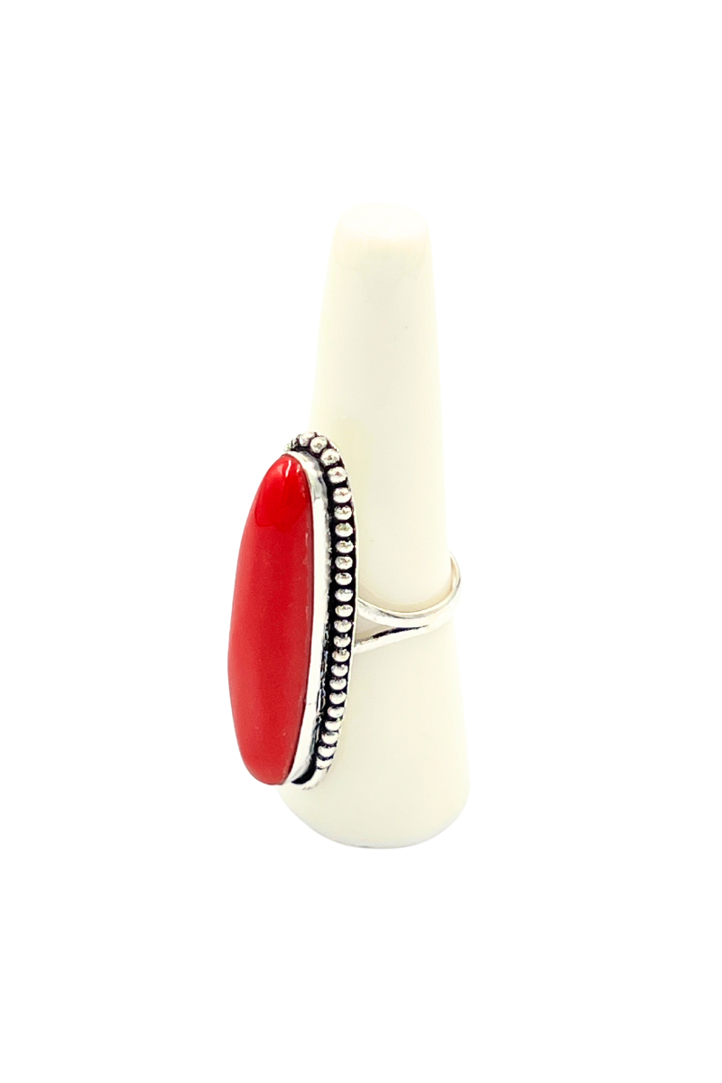 Shop Statement Style Malik Coral Silver Ring by Origen - Origen Imports