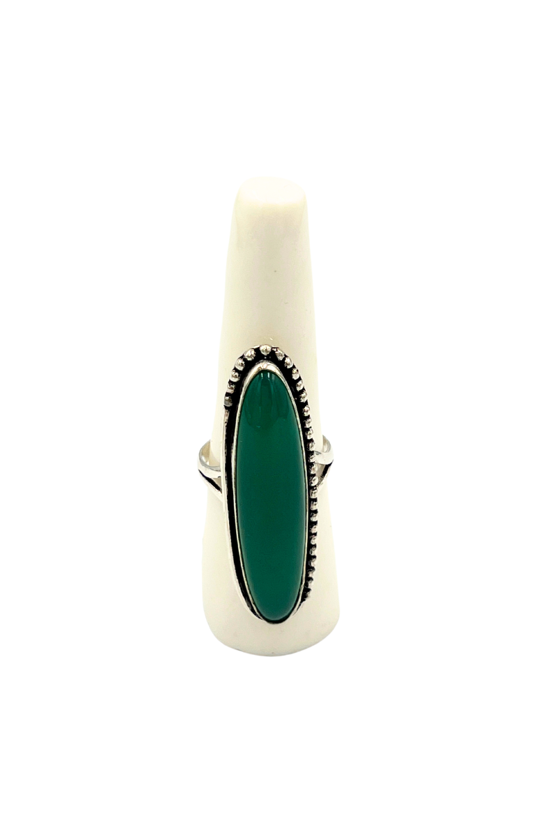 Shop Statement Style Malik Green Silver Ring by Origen - Origen Imports
