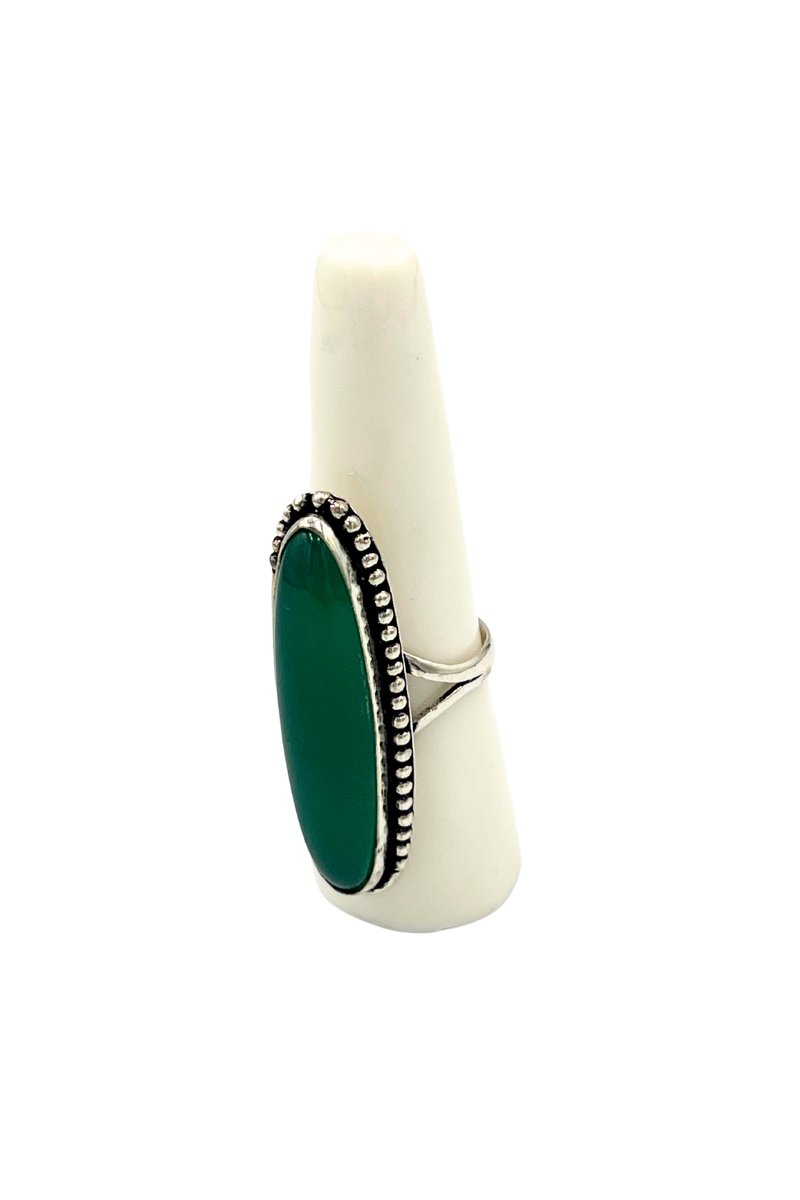 Shop Statement Style Malik Green Silver Ring by Origen - Origen Imports