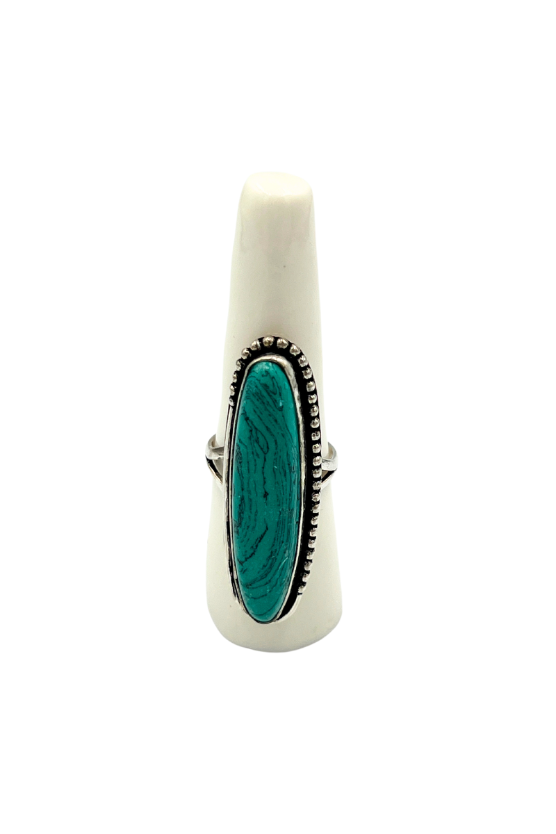 Shop Statement Style Malik Turquoise Silver Ring by Origen - Origen Imports