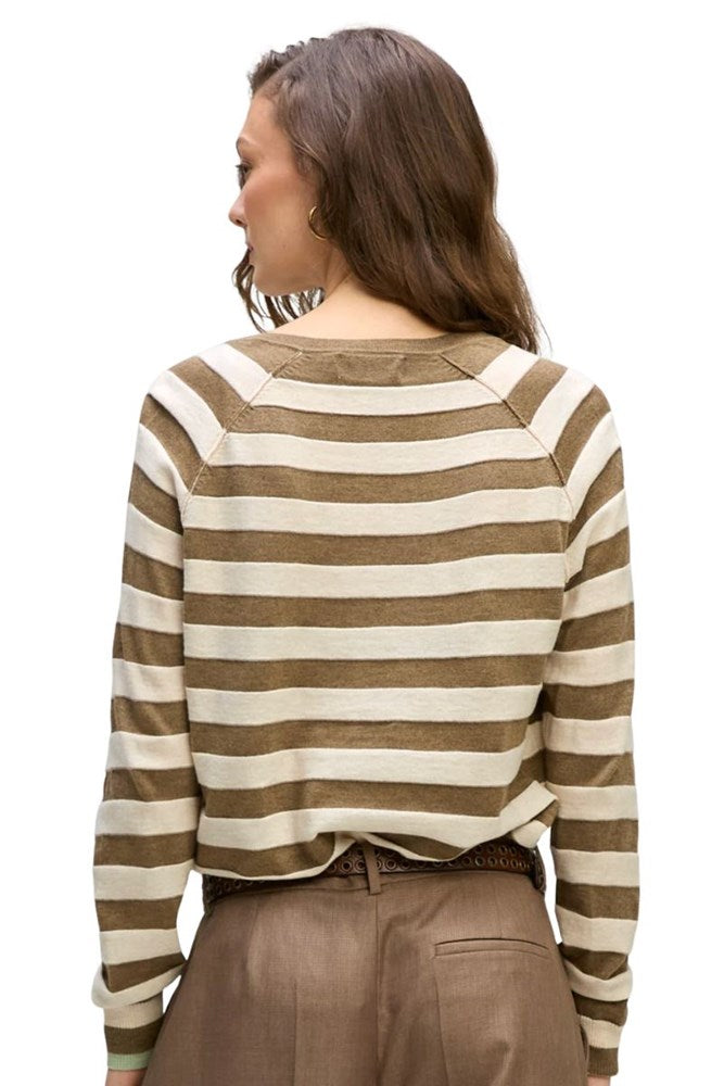 Bark Stripe V Jumper By LD & CO