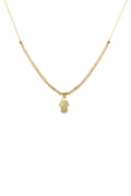 Daya-Sterling Silver Citrine Hamsa Necklace