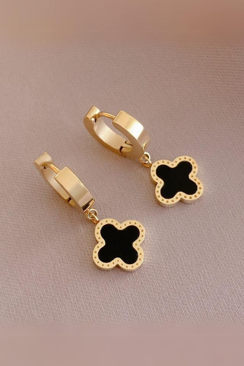Shop Black Clover Huggy Earrings By Susan Rose - Origen Imports