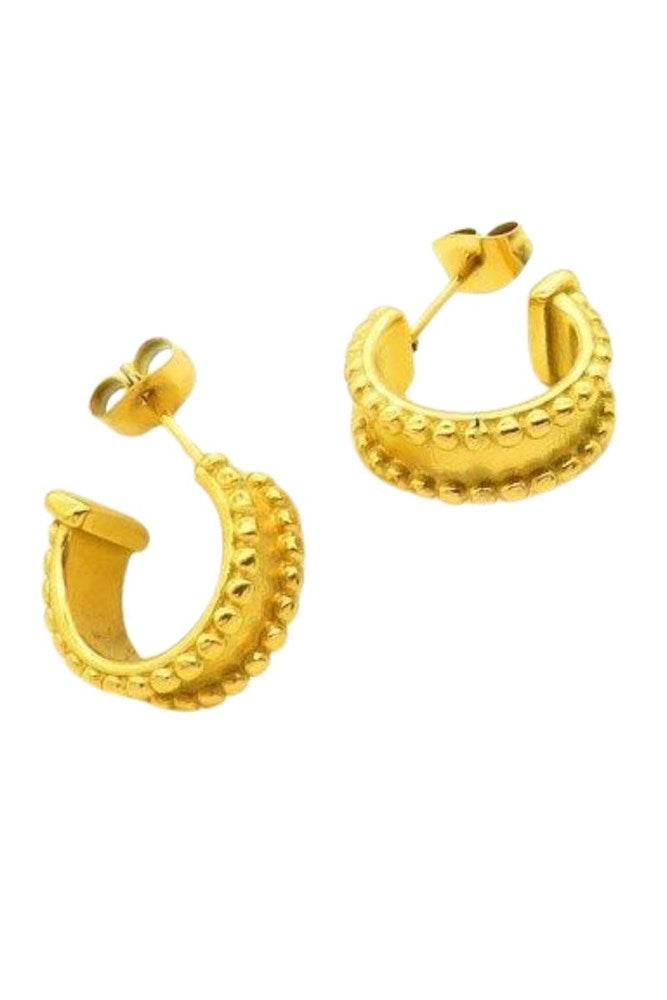 Stainless Steel Luxe-Textured Hoops