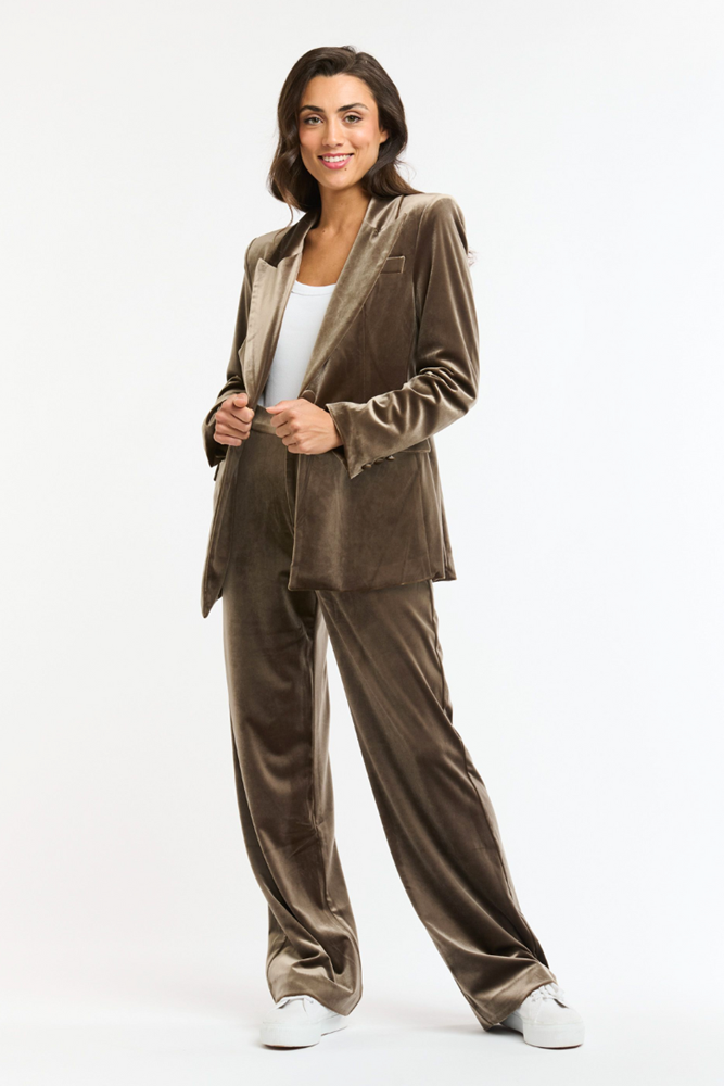 Shop Taupe Jets Velvet Jacket By Italian Star - Origen Imports