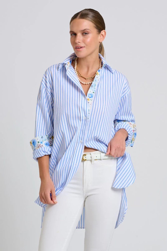 Shop The Boyfriend Shirt By Shirty - Blue - Origen Imports