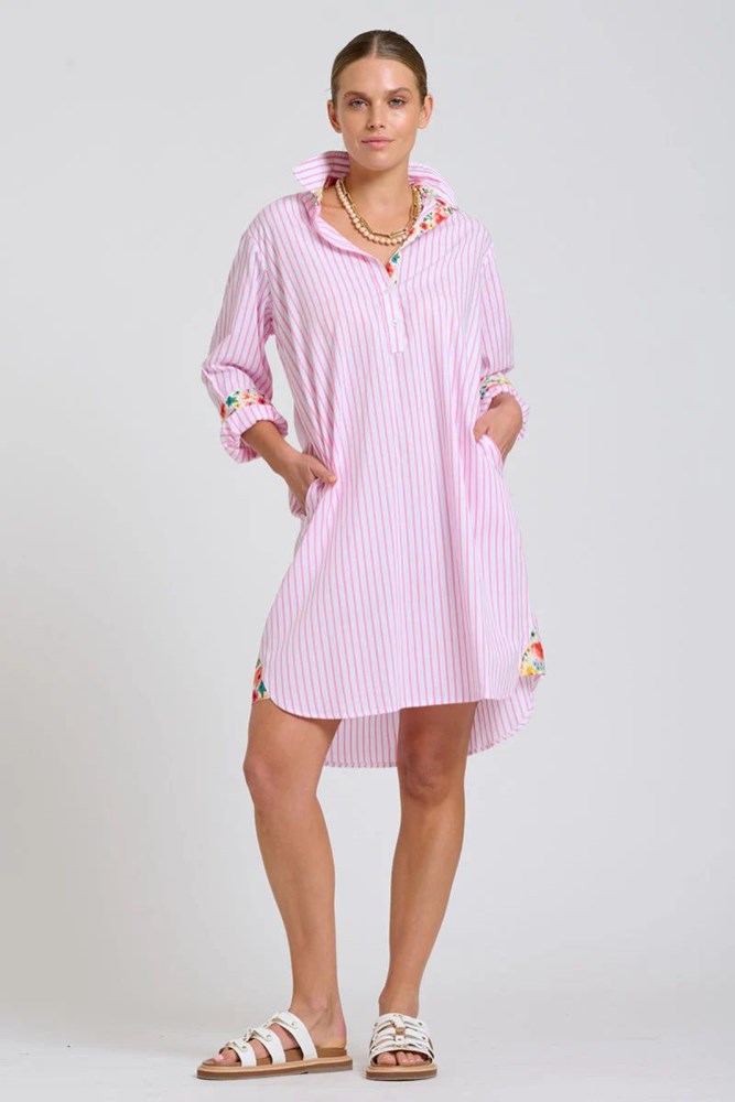 Shop The Popover Shirtdress By Shirty - Pink - Origen Imports